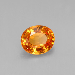 Zafiro naranja natural de 0,76 ct, corte óvalo, IF