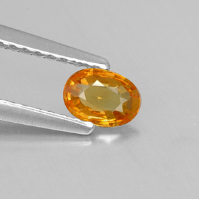 Zafiro amarillo natural de 0,28 ct, corte óvalo, VS