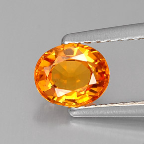 Zafiro naranja natural de 0,82 ct, corte óvalo, VVS-VS