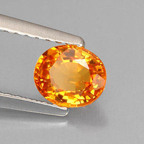 Zafiro naranja natural de 0,82 ct, corte óvalo, VVS-VS