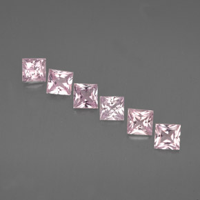 Gemas de zafiro rosa natural de  ct, cuadrado, VVS-VS