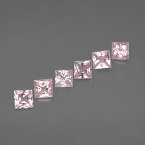 Gemas de zafiro rosa natural de  ct, cuadrado, VVS-VS