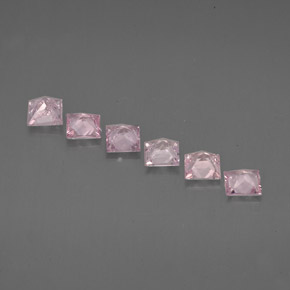 Gemas de zafiro rosa natural de  ct, cuadrado, VVS-VS