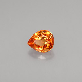 Zafiro naranja natural de 0,61 ct, en forma de pera, VVS