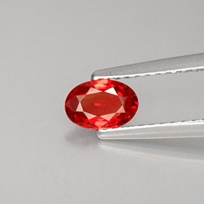Zafiro naranja natural de 0,52 ct, corte óvalo, VVS