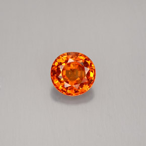 Zafiro naranja natural de 0,66 ct, corte redondo, VS