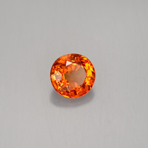 Zafiro naranja natural de 0,66 ct, corte redondo, VS