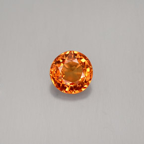 Zafiro naranja natural de 0,58 ct, corte redondo, VVS-VS