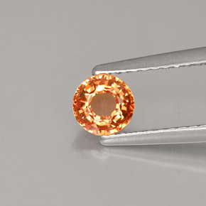 Zafiro naranja natural de 0,57 ct, corte redondo, VVS