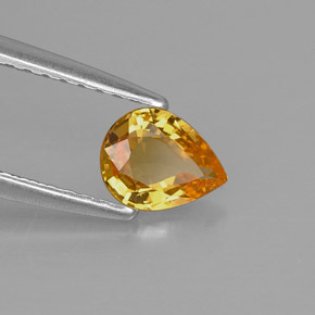 Zafiro amarillo natural de 0,54 ct, en forma de pera, VVS