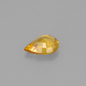 Zafiro amarillo natural de 0,54 ct, en forma de pera, VVS
