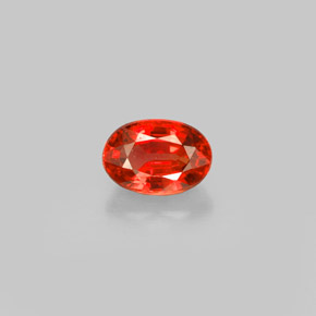 Zafiro naranja natural de 0,71 ct, corte óvalo, VS