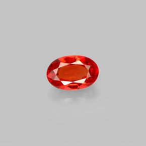 Zafiro naranja natural de 0,68 ct, corte óvalo, VVS