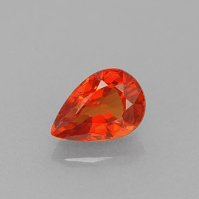 Zafiro naranja natural de 0,64 ct, en forma de pera, VS