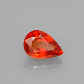 Zafiro naranja natural de 0,64 ct, en forma de pera, VS
