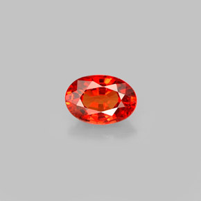 Zafiro naranja natural de 0,64 ct, corte óvalo, VVS-VS