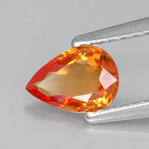 Zafiro naranja natural de 0,72 ct, en forma de pera, VVS-VS