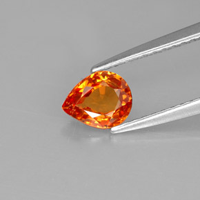 Zafiro naranja natural de 0,73 ct, en forma de pera, VVS