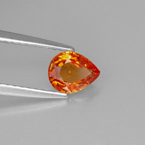 Zafiro naranja natural de 0,73 ct, en forma de pera, VVS