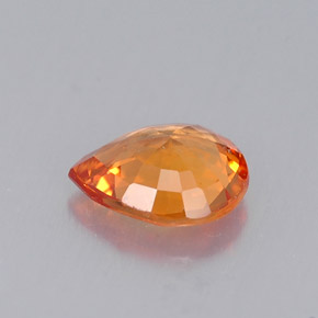 Zafiro naranja natural de 0,60 ct, en forma de pera, VVS-VS