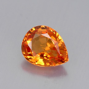 Zafiro naranja natural de 0,69 ct, en forma de pera, VVS-VS