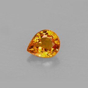 Zafiro naranja natural de 0,78 ct, en forma de pera, VVS-VS