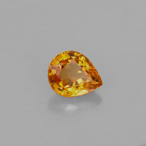 Zafiro naranja natural de 0,78 ct, en forma de pera, VVS-VS