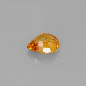 Zafiro naranja natural de 0,78 ct, en forma de pera, VVS-VS