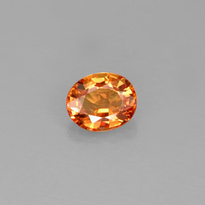Zafiro naranja natural de 0,79 ct, corte óvalo, IF