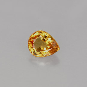 Zafiro amarillo natural de 0,74 ct, en forma de pera, VVS-VS