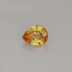 Zafiro amarillo natural de 0,74 ct, en forma de pera, VVS-VS