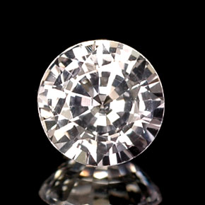 Zafiro blanco natural de 0,53 ct, corte redondo, VVS