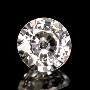 Zafiro blanco natural de 0,53 ct, corte redondo, VVS