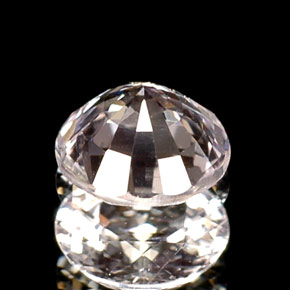 Zafiro blanco natural de 0,53 ct, corte redondo, VVS
