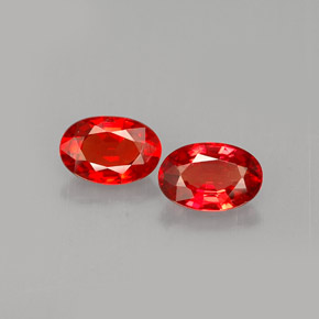 Gemas de zafiro naranja natural de  ct, corte óvalo, VVS-VS
