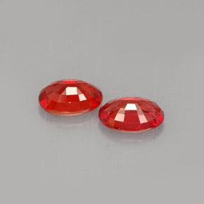 Gemas de zafiro naranja natural de  ct, corte óvalo, VVS-VS