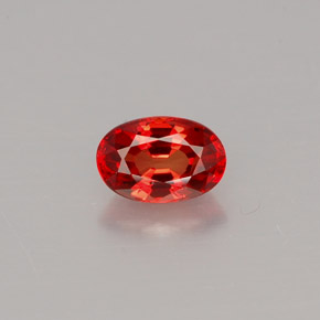 Zafiro naranja natural de 0,62 ct, corte óvalo, VS