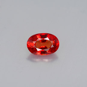 Zafiro naranja natural de 0,60 ct, corte óvalo, VVS