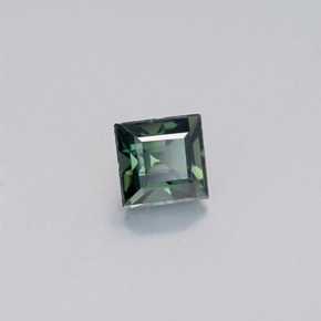 Zafiro verde natural de 0,63 ct, cuadrado, VVS