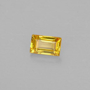 Zafiro amarillo natural de 0,42 ct, baguette, VS