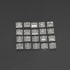 Gemas de zafiro blanco natural de  ct, cuadrado, VVS