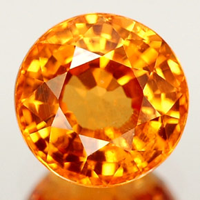 Zafiro naranja natural de 0,98 ct, corte redondo, VS