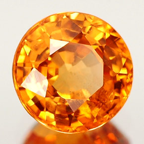 Zafiro naranja natural de 0,98 ct, corte redondo, VS
