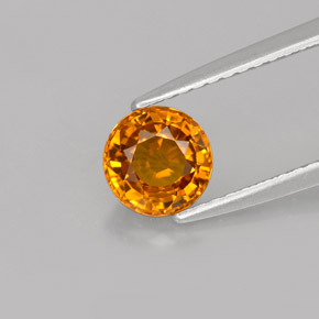 Zafiro naranja natural de 1,11 ct, corte redondo, VS