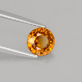 Zafiro naranja natural de 1,11 ct, corte redondo, VS