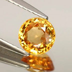 Zafiro amarillo natural de 1,06 ct, corte redondo, IF