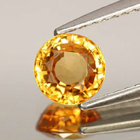 Zafiro amarillo natural de 1,06 ct, corte redondo, IF