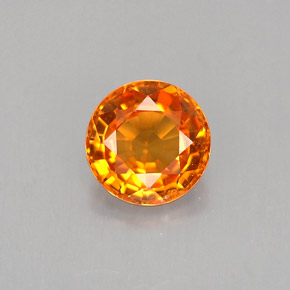 Zafiro naranja natural de 1,13 ct, corte redondo, VVS-VS