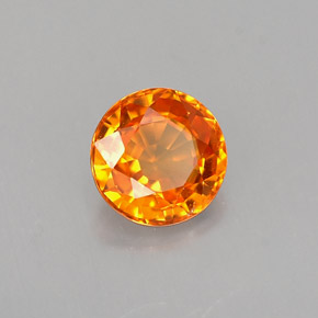 Zafiro naranja natural de 1,13 ct, corte redondo, VVS-VS