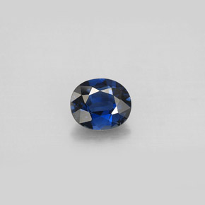 Zafiro azul natural de 0,89 ct, corte óvalo, VVS